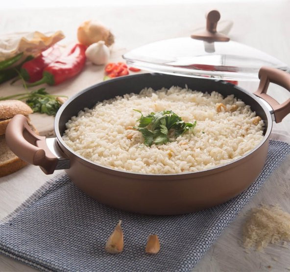 Nehir Titanyum Basık Karnıyarık-Pilav Tenceresi 28 cm - Resim 3