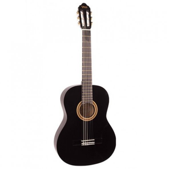 VALENCIA VC103TBK KLASİK GİTAR SAP ÇELİKLİ  3/4 SİYAH Valencia VC103TBK 3/4 size Classical Guitar with Thrusroad, Siyah