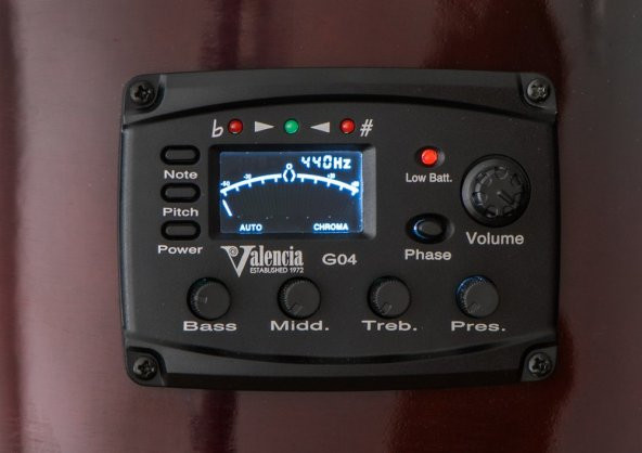 VALENCIA VC104TCE ELEKTRO KLASİK GİTAR 4/4  + KILIF + PENA - Resim 6