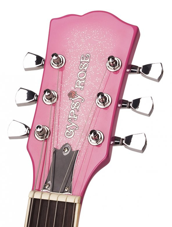 VALENCIA GRE2KCPK ELEKTRO GİTAR GYPSY ROSE SET (GIGBAG, STRAP, STICK Elektro Gitarset Pembe (Askı-gigbag-sticker-dvd):  - 2