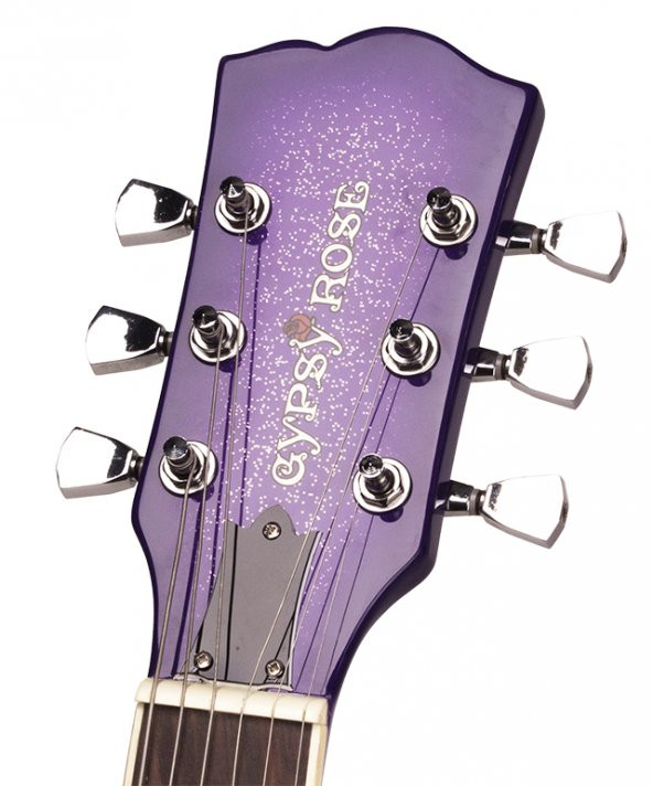 VALENCIA GRE2KCPP ELEKTRO GİTAR GYPSY ROSE SET (GIGBAG, STRAP, STICK Elektro Gitarset Purple (Askı-gigbag-sticker-dvd):  - 2