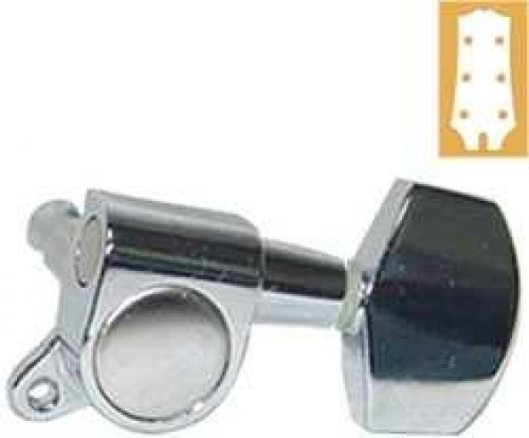 VALENCIA AMH7001CR AKUSTİK GİTAR KULAĞI MACHINE HEAD 3+3SET CHROME    