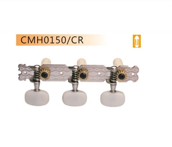 VALENCIA CMH0150CR KLASİK GİTAR KULAĞI KLASİK SET 3'LÜ SAĞ+3'LÜ SOL, Klasik Gitar Kulağı seti, (3 lü sağ ve 3lü sol) Krom