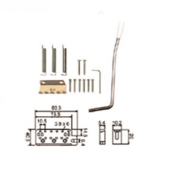 VALENCIA EBR1BK ELEKTRO TREMOLO KÖPRÜ+KOL SET SİYAH DR.PARTS (8 Vİ ELEKTRO TREMOLO KÖPRÜ+KOL SET SİYAH DR.PARTS : - 2