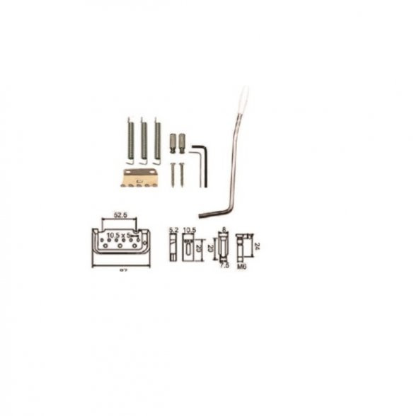 VALENCIA EBR4CR ELEKTRO TREMOLO KÖPRÜ+KOL SET KROM DR.PARTS (87MM) ELEKTRO TREMOLO KÖPRÜ+KOL SET KROM DR.PARTS: - 2