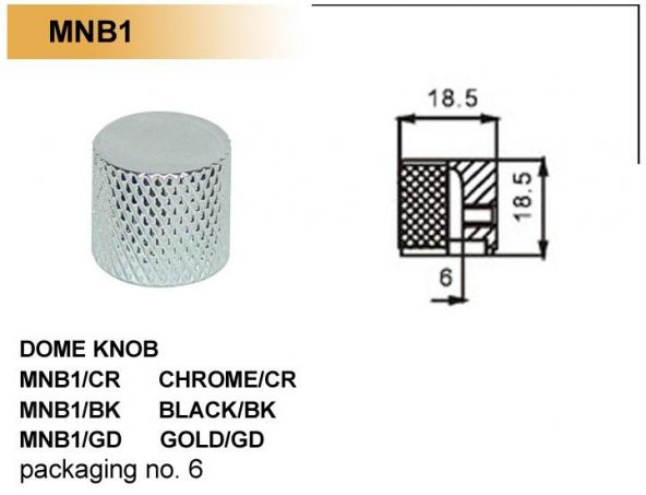 VALENCIA MNB1CR GİTAR POT. DÜĞME BAŞLIĞI (KUBBELİ) METAL, KROM, (1 Gitar Pot. Düğme Başlığı Krom