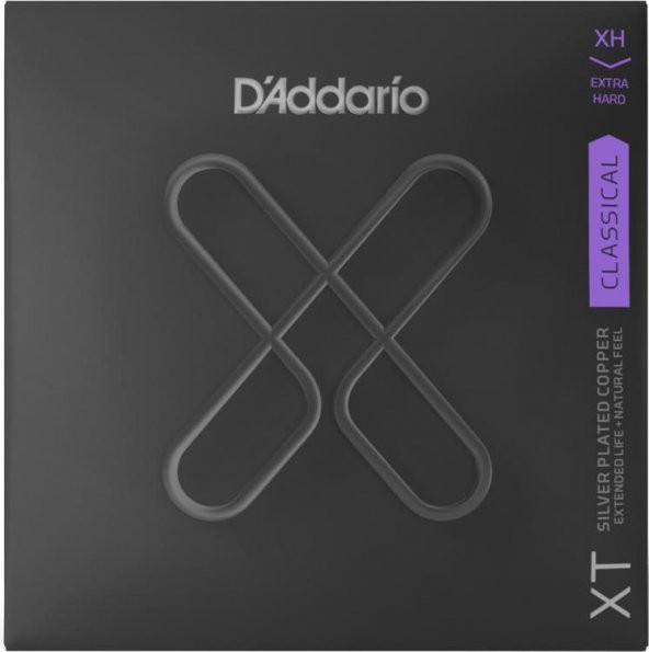 DADDARIO XTC44 KLASİK GİTAR TEL SETİ, NYLON CORE, SILVERPLATED XTC44,   D’Addario XT Klasik Gümüş Kaplı Bakır Sarım, Ekstra Hard Tansiyon, Monofilament Naylon Çekirdekli Tel Takımı