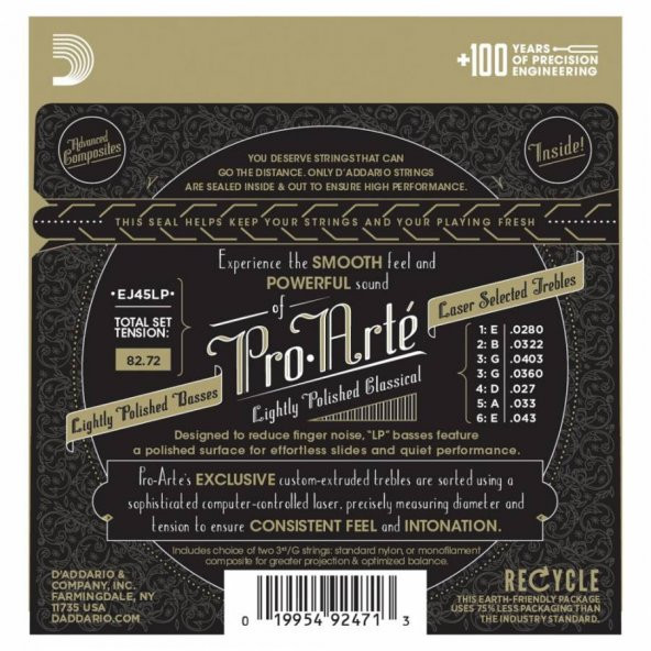 DADDARIO EJ45LP KLASİK GİTAR TEL SETİ, PRO-ARTE, LIGHTLY POLISHED - 2