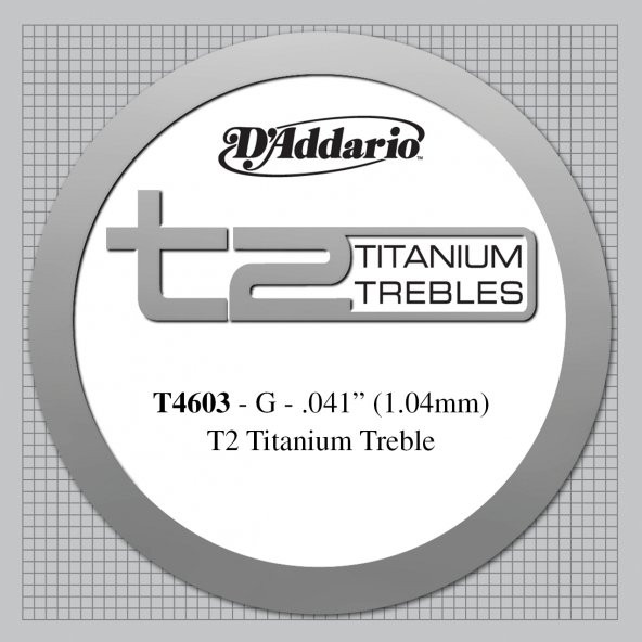 DADDARIO T4603 KLASİK GİTAR TEK TEL, T2 SERİSİ, TITANIUM TREBLES, Klasik Gitar Tek Tel T2 Tıtanıum .041 (1.04MM), Hard