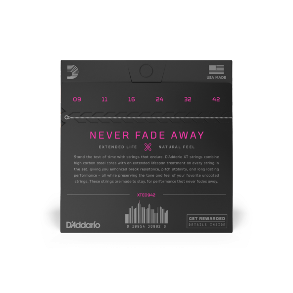DADDARIO XTE0942 ELEKTRO GİTAR TEL SETİ, XT, 09-42 , SUP LIGHT D'Addario XT Electric Nickel Plated Steel strings, Super Light Set, 09-42 - Resim 2