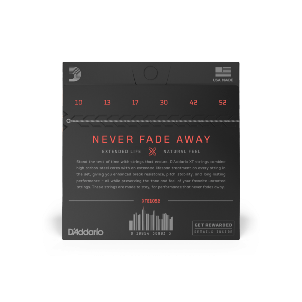DADDARIO XTE1052 ELEKTRO GİTAR TEL SETİ, XT,  10-52 , LIGHT   
XTE1052, XT ELECTRIC NICKEL PLATED STEEL, LIGHT TOP/HEAVY BOTTOM, 10-52
 
DADARIONUN GELİŞTİRDİĞİ EN DAYANIKLI VE DEĞİŞMEYEN NATUREL TONLU TEL SETİ, 10-52 - Resim 2