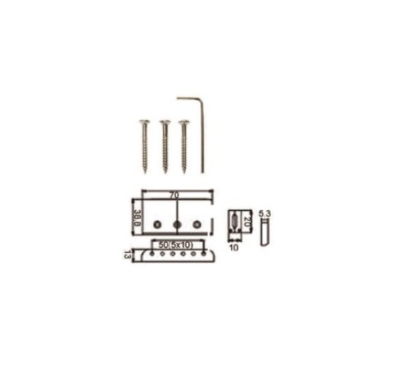 VALENCIA EBR5CR ELEKTRO TREMOLO KÖPRÜ KROM DR.PARTS (70X38 ELEKTRO TREMOLO KÖPRÜ+KOL SET KROM DR.PARTS: - 2