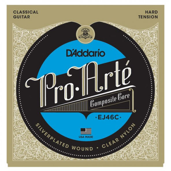 DADDARIO EJ46C KLASİK GİTAR TEL SETİ, PRO-ARTE, COMPOSITE CORE, S  D'Addario EJ46C Pro-Arte Composites Hard (.0285-.046) Classical Guitar Strings