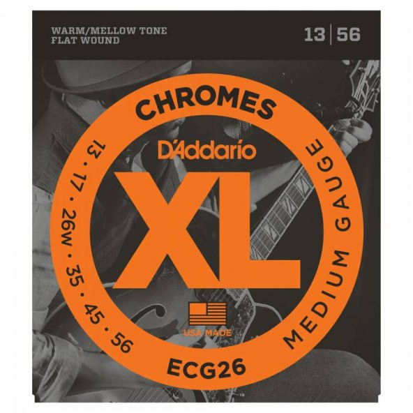 DADDARIO ECG26 ELEKTRO GİTAR TELİ, CHROMES, 13-56, MEDIUM GAUGE,     ürün görseli 1