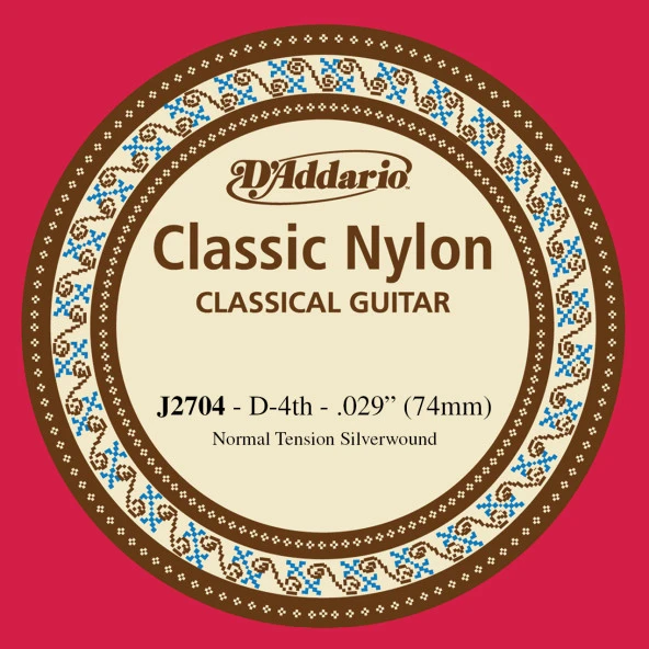 DADDARIO J2704 KLASİK GİTAR TEK TELİ, CLASSIC NYLON, NORMAL TENSI Single Silver Wound 030/J27 4th Normal Tension
Gümüş Sarım 4. Tek Tel (030/J27) Normal Tension