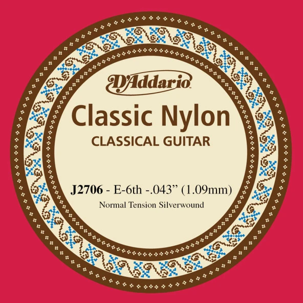 DADDARIO J2706 KLASİK GİTAR TEK TELİ, CLASSIC NYLON, NORMAL TENSI D'Addario's J2706 Concert Guitar String

Nylon
E6
Thickness: 0.43
Medium tension