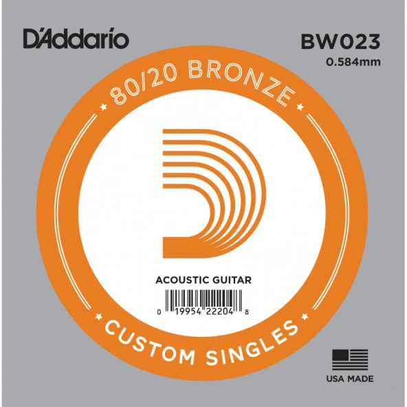 DADDARIO BW023 AKUSTİK TEK TEL, 80/20 BRONZE WOUND, 023, (SOL)    - 1