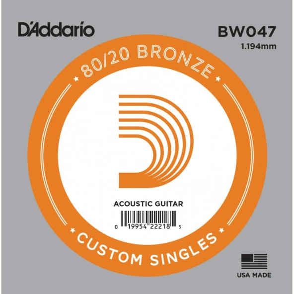 DADDARIO BW047 AKUSTİK TEK TEL, 80/20 BRONZE WOUND, 047, (Mİ)   