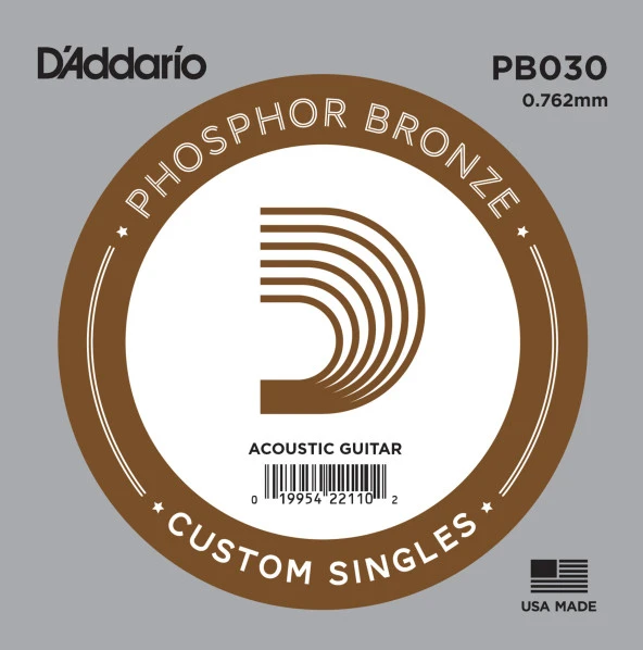 DADDARIO PB030 AKUSTİK TEK TEL, PHOSPHOR BRONZE WOUND (RE) Akustik Tek Tel Phosphor Bronze Wound (Re)  ürün görseli 1