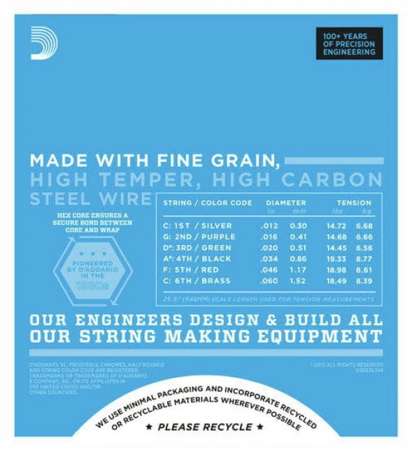 DADDARIO EXL148 ELEKTRO GİTAR TEL SETİ, XL, 12-60,EXTRA HEAVY  EXL148 Nickel Wound, Extra-Heavy, 12-60 - Resim 2