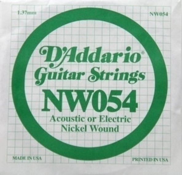 DADDARIO NW054 ELEKTRO VE AKUSTİK TEK TEL, (KALIN Mİ),    