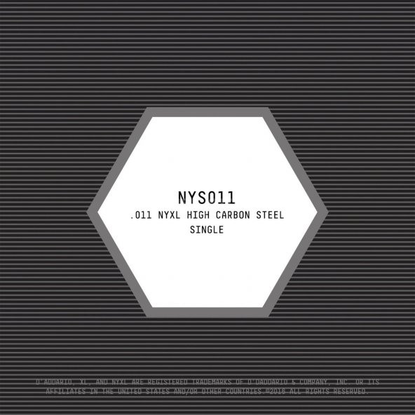 DADDARIO NYS011 ELEKTRO VE AKUSTİK TEK TEL, E-(Mİ), HIGH CARBON D'Addario NYS011 Single Plain Steel Guitar String, .011