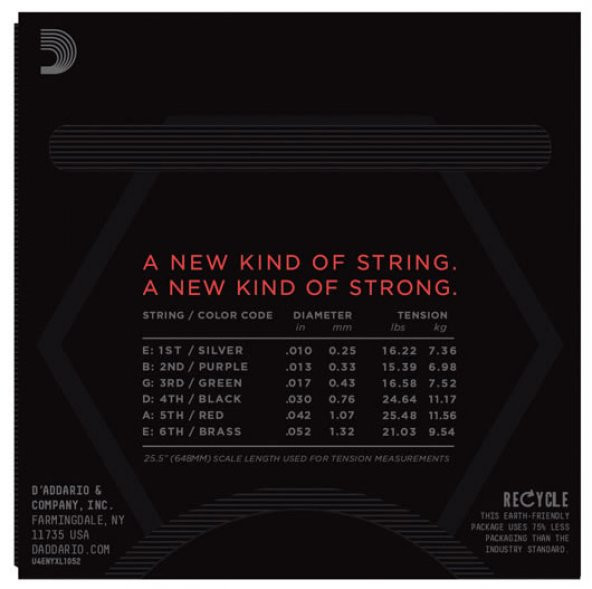 DADDARIO NYXL1052 ELEKTRO GİTAR TEL SETİ, LIGHT TOP/HEAVY BOTTOM, NI D'ADDARIO NYXL1052 ELEKTRO GİTAR TELİ SET 0.10-0.52 LIGHT TOP/HEAVY BOTTOM NİKEL VE YÜKSEK KARBONLU ÇELİK KARIŞIMI - 3