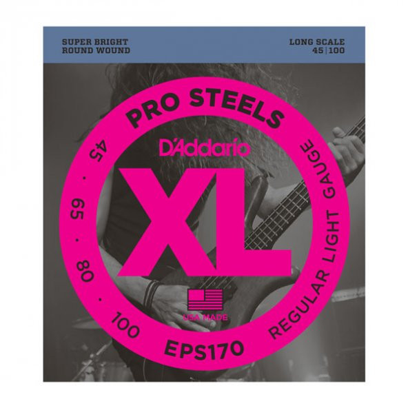 DADDARIO EPS170 BAS GİTAR TEL SETİ, XL, 45-100, LONG SCALE, PROSTE   - 1