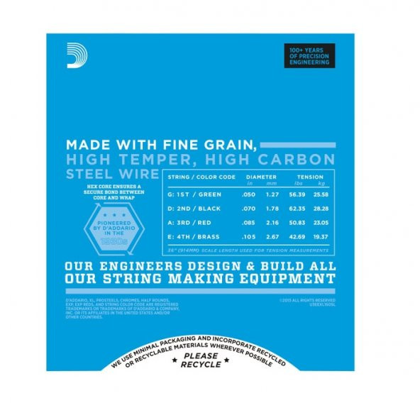 DADDARIO EXL160SL BAS GİTAR TEL SETİ, XL SERİSİ, 0.50-105, SUPER LON - Resim 2