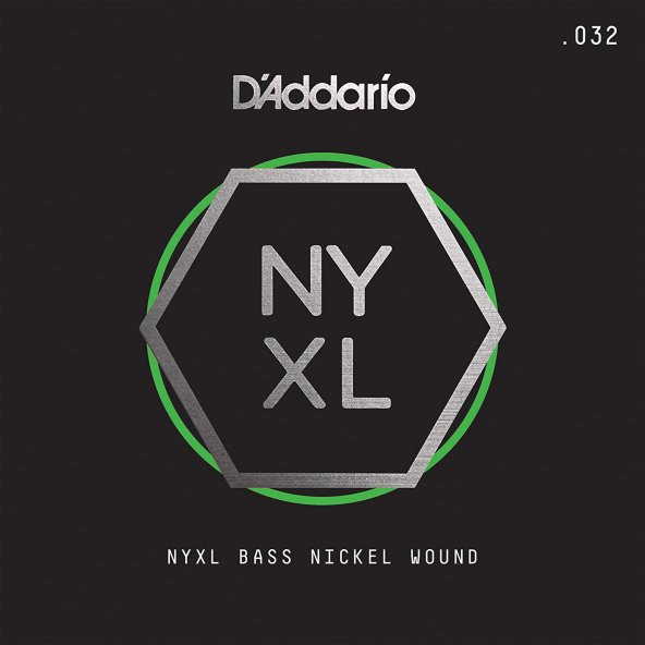 DADDARIO NYXLB032 BAS TEK TEL, NYXL SERİSİ, NİKEL SARIM, .032 GAUGE, .032 gauge NYXL Nikel sarım bas gitar teli, NYXLB032