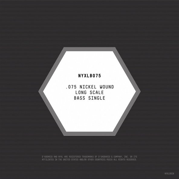 DADDARIO NYXLB075 BAS TEK TEL, NYXL SERİSİ, NİKEL SARIM, .075 GAUGE, - 2