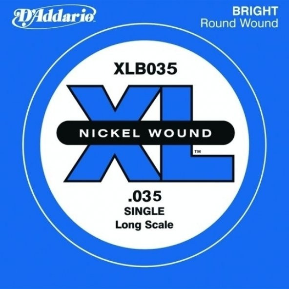 DADDARIO XLB035 BAS GİTAR TEK TEL, (SOL), XL NICKEL WOUND, 0.035 G Bas Tel Tek Nickel Round Wound long Scale Sol ürün görseli
