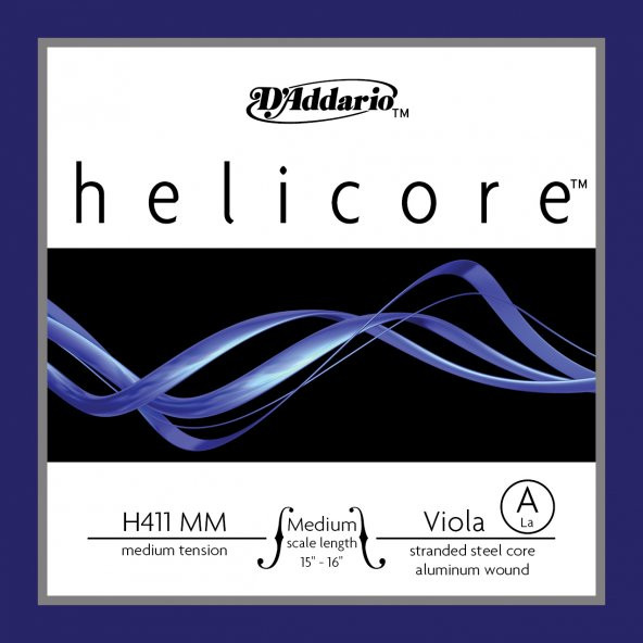 DADDARIO H411MM VIOLA TEK TEL, HELICORE, A-LA, MEDIUM SCALE, MEDIU VİOLA TEK TEL HELİCORE A MEDİUM :DADDARIO ABD