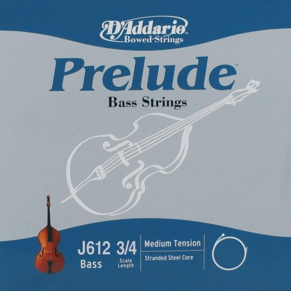 DADDARIO J612 KONTRABAS TEK TEL, PRELUDE, D-(RE), SCALE 3/4, MED Kontrabas Tel Prelude Bas Re 34M