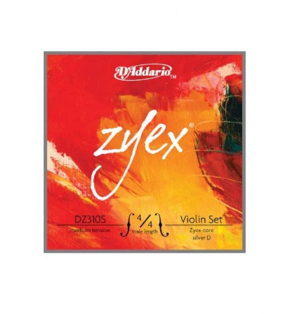 DADDARIO DZ310S KEMAN TEL SET, ZYEX, 4/4 , MEDIUM TENSION, (RE GÜM Keman Tel Set Zyex Med.kemanset Gümüş Re ürün görseli