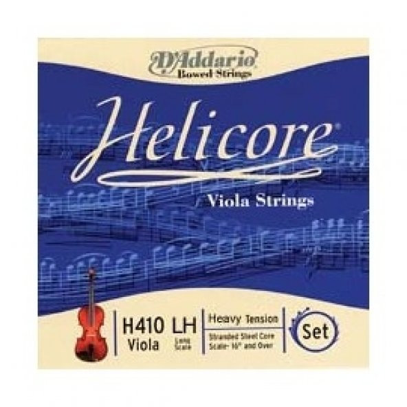 DADDARIO H410LH VIOLA TEL SETİ, HELICORE, LONG SCALE, HEAVY TENSIO Viola Tel Set Helicorelong Hvy