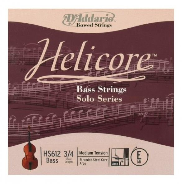 DADDARIO HS612 KONTRABAS TEK TEL, HELICORE, A-LA, SCALE 3/4, BASS Kontrabas Tel Helicore34 Mi