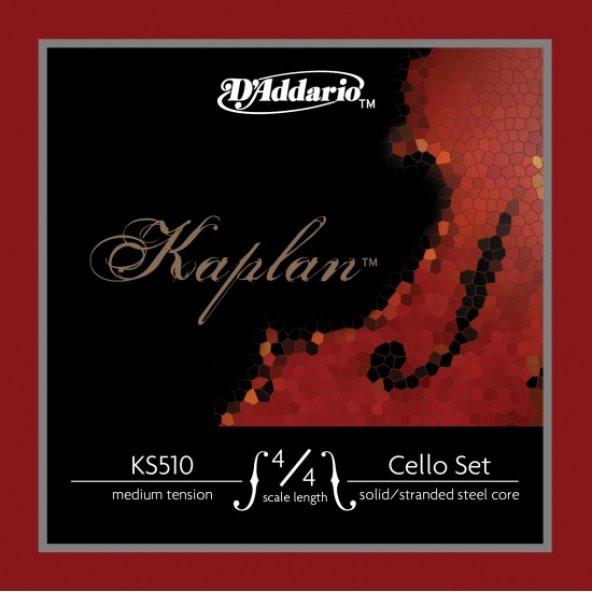 DADDARIO KS510 4/4M CELLO TEL SETİ, KAPLAN, 4/4 SCALE, MEDIUM TENSION, KAPLAN CELLO SET MED :DADDARIO ABD ürün görseli