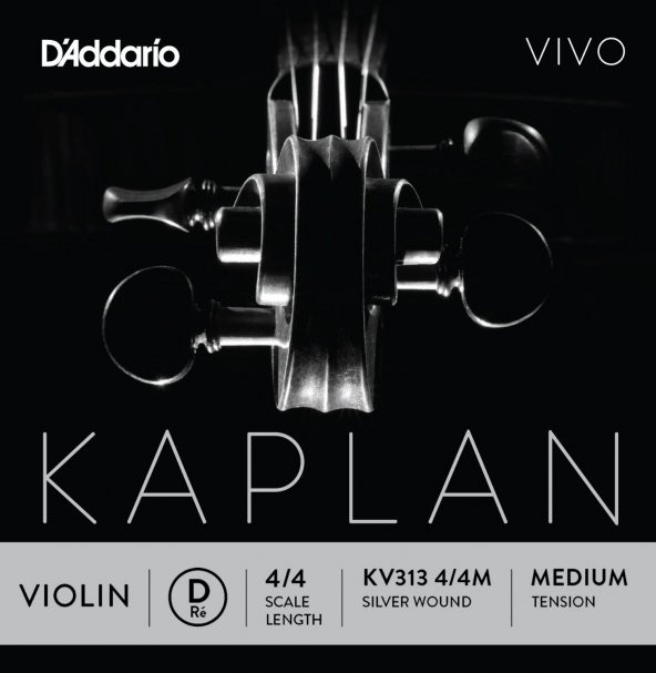 DADDARIO KV313 KEMAN TEK TEL, KAPLAN VIVO, SCALE LENGTH 4/4, D-(R DADDARIO KAPLAN VIVO VIOLIN 4/4 MEDIUM RE TEK TEL