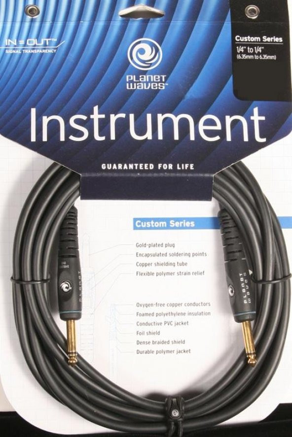 PLANETWAVES PWG30 GİTAR KABLO 30 İNCH MONO  ÇİN Gitar Kablo 30 İnch Mono