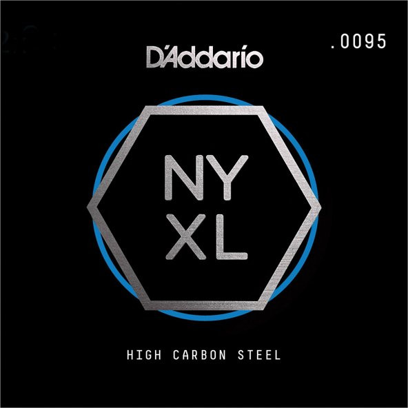 DADDARIO NYS0095 ELEKTRO VE AKUSTİK TEK TEL, E-(Mİ), HIGH CARBON D'Addario NYS0095 Single Plain Steel Guitar String, .0095 - 2
