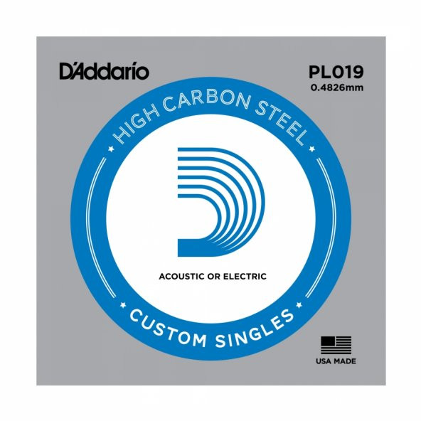 DADDARIO PL019 ELEKTRO VE AKUSTİK TEK TEL, G-(SOL), HIGH CARBON S  D'ADDARIO, PL009, ELEKTRO VE AKUSTİK TEK TEL, G-(SOL), HIGH CARBON STEEL