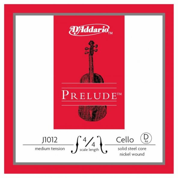 DADDARIO J1012 4/4M CELLO TEK TEL, PRELUDE, D-RE, 4/4 SCALE, MEDIUM TE Cello Tek Tel Prelude D-Re (44) Medium