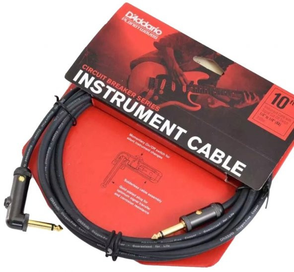 PLANETWAVES PWAGRA10 DEVRE KESİCİLİ KABLO 10 İNCH14 İNCH JACK LI DEVRE KESİCİLİ KABLO (MUTE ÖZELLİKLİ), 10 FT (3 METRE), 1/4" JACK - Resim 3