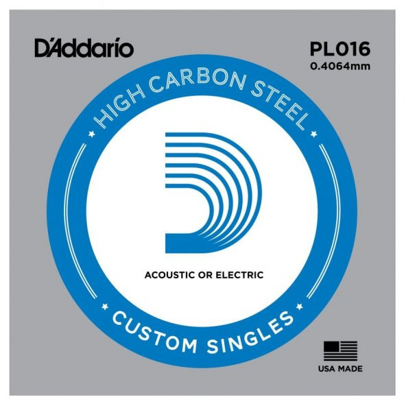 DADDARIO PL016 ELEKTRO VE AKUSTİK TEK TEL, G-(SOL), HIGH CARBON S   