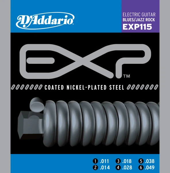 DADDARIO EXP115 ELEKTRO GİTAR TEL SETİ, 11-49, COATED NICKEL, PLAT SET ELEC GTR EXP BLUESJAZZ