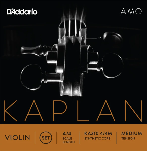 DADDARIO KA310 4/4M KEMAN TEL SETİ, KAPLAN AMO, 4/4 SCALE, MEDIUM TENS KAPLAN AMO VIOLIN SET LONG MED :DADDARIO ABD
