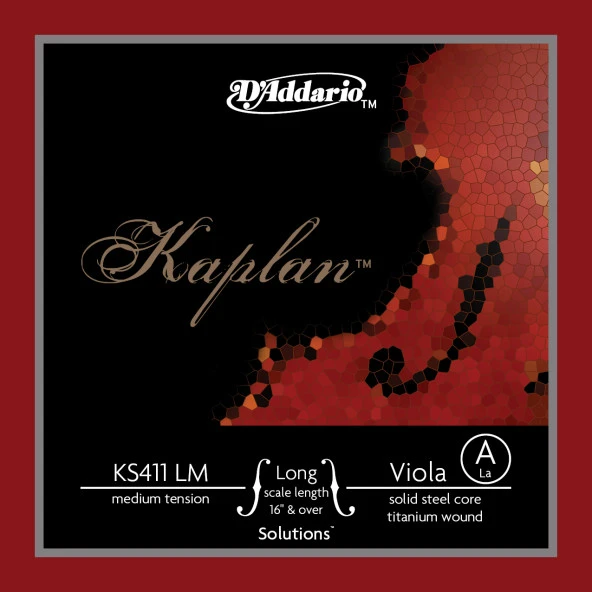 DADDARIO KS411LM KEMAN TEK TELİ, KAPLAN, SOLUTIONS, SCALE 4/4 (16"  Viola Tek Tel Kaplan Solutıon A Non Whıstlıng Al.wound