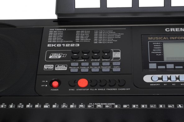 CREMONIA EK61223 ORG 61 TUŞLU 5 OKTAV CREMONIA, EK61223, ORG 61 TUŞLU 5 OKTAV, DOKUNMATİK FONKSİYONLU
KULLANIM KILAVUZU PDF FORMATINDA INDİRİLEBİLİR - 2