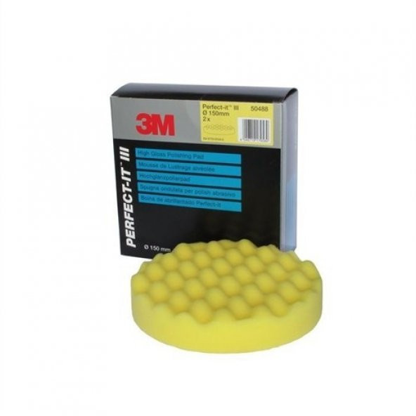 3M Hookit Tek Taraflı Sünger Sistemi Adım 2 Sarı İnce Pasta Süngeri 1 adet ürün görseli 1